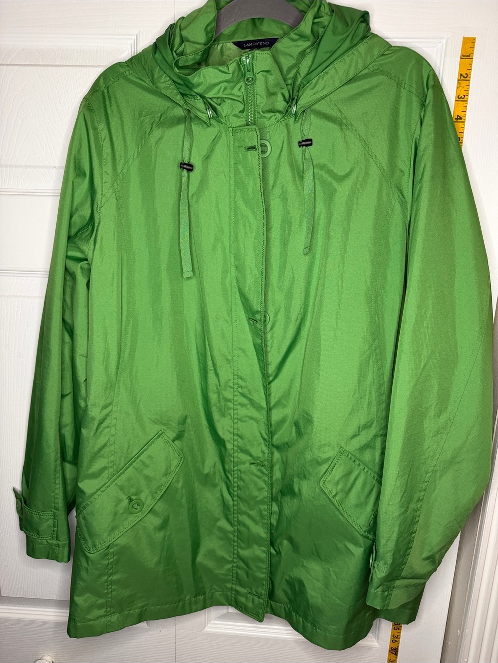Lands' End Women's Bright Green Hooded Utility Jacket